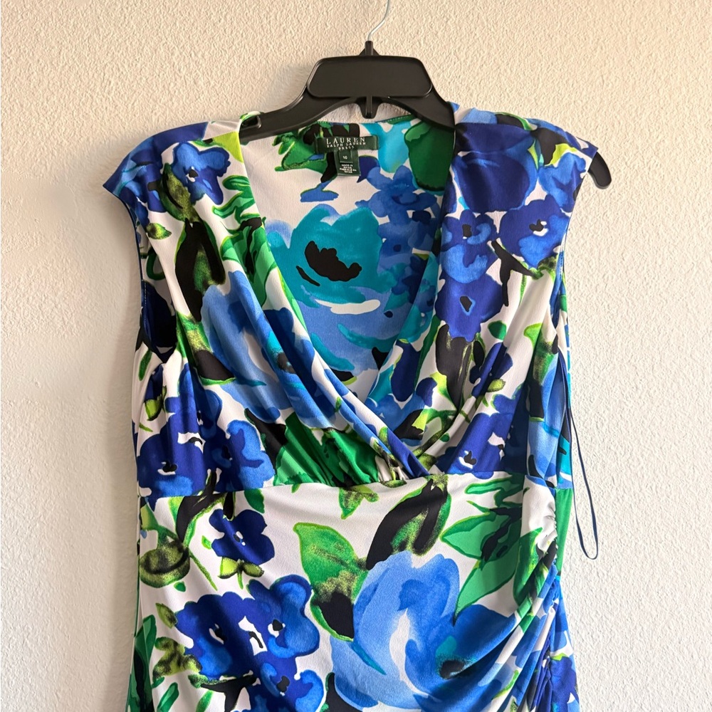 Ralph Lauren Vibrant Blue and Green Midi Dress - Picture 14 of 16